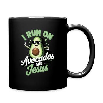 Coole Avocado für Christen - Tasse einfarbig - Schwarz - Rechts