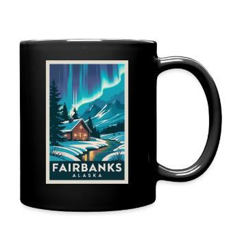 Fairbanks Alaska Retro Poster Vintage Souvenir - Tasse einfarbig - Schwarz - Rechts
