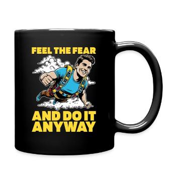 Skydiving Feel The Fear And Do It Anyway Skydive - Full Colour Mug - black - Right