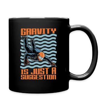 Skydiving Gravity Is Just A Suggestion Parachuting - Full Colour Mug - black - Right
