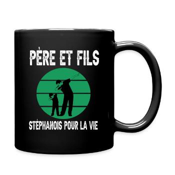 père et fils papa dab saint étienne supporter - Mug uni - noir - Droite