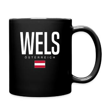 Wels Österreich - Tasse einfarbig - Schwarz - Rechts
