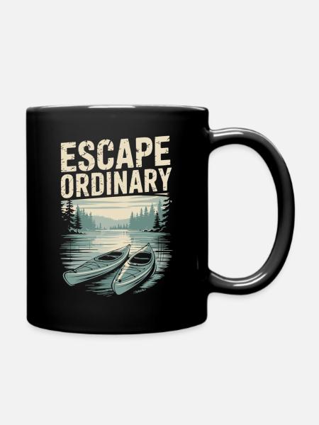 Raus aus dem Alltag – Kajak Reisen Shirt - Tasse einfarbig - Schwarz