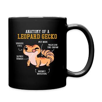 Funny Leopard Gecko Design - Tasse einfarbig - Schwarz - Rechts