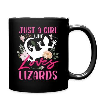 Juste une fille qui aime le design des lézards - Mug uni - noir - Droite