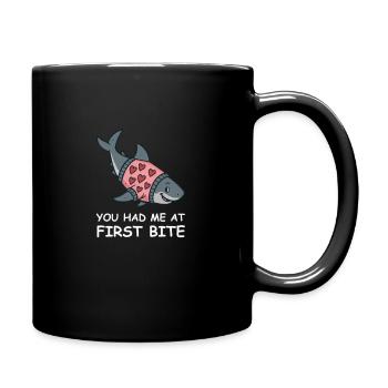 Pull requin avec cœur – Vous m’avez eu à la première bouchée - Mug uni - noir - Droite