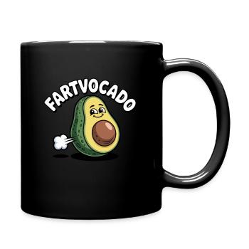 Lustige Avocado Furzen Pupsen Fartvocado - Tasse einfarbig - Schwarz - Rechts