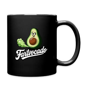 Lustige Avocado Furzen Pupsen Fartvocado - Tasse einfarbig - Schwarz - Rechts