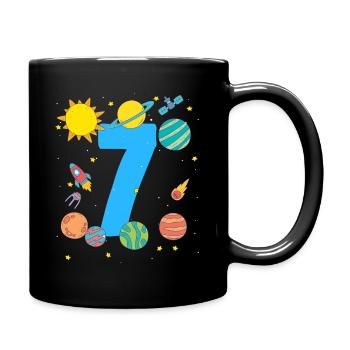 Galactic Adventure for the 7th Birthday - Full Colour Mug - black - Right