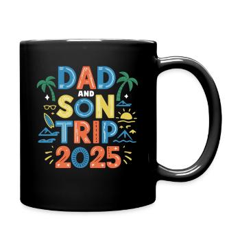 Papa und Sohn Abenteuer 2025 - Tasse einfarbig - Schwarz - Rechts