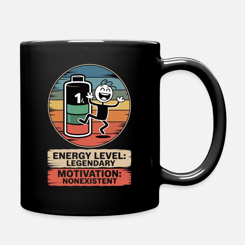 1 % de batterie, 100 % de sarcasme - Mug uni - noir