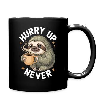Faultier-Modus aktiviert - Keine Eile, nur Kaffee - Tasse einfarbig - Schwarz - Rechts