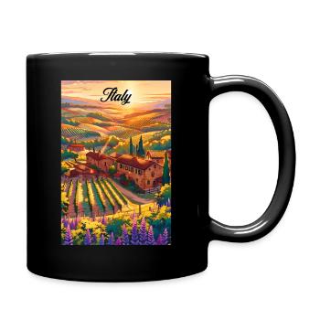 Italy Tuscany Retro Poster Vintage Souvenir - Full Colour Mug - black - Right
