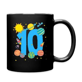 Space adventure for the 10th birthday - Full Colour Mug - black - Right