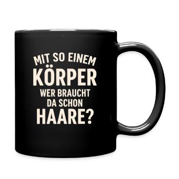 chauve tête chauve cheveux courts amusant dire - Mug uni - noir - Droite