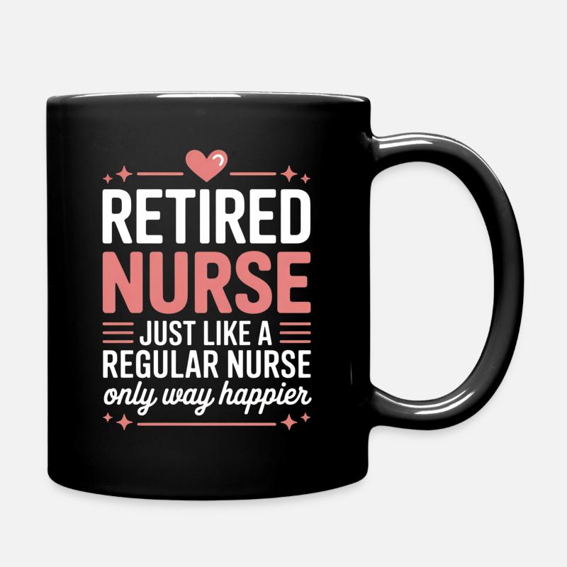 Krankenschwester Rente Pflegekraft - Tasse einfarbig - Schwarz