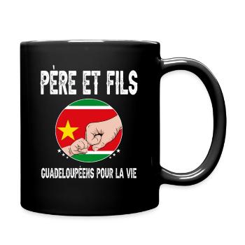 père et fils papa guadeloupéen guadeloupe - Mug uni - noir - Droite