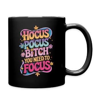 Hokus Pokus – Fokus! - Tasse einfarbig - Schwarz - Rechts