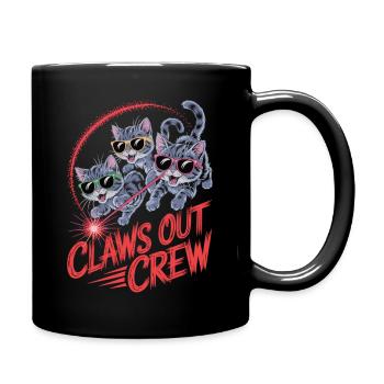 Claws Out – pure cat power - Full Colour Mug - black - Right