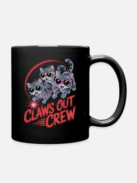 Claws Out – Katzenpower pur - Tasse einfarbig - Schwarz