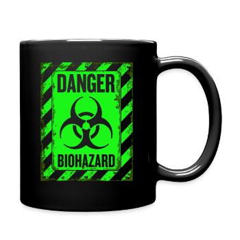 Danger Biohazard Grunge Zombies Apokalypse - Tasse einfarbig - Schwarz - Rechts