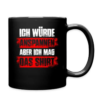 Anspannen Bodybuilding Bodybuilder Gym Kraftsport - Tasse einfarbig - Schwarz - Rechts