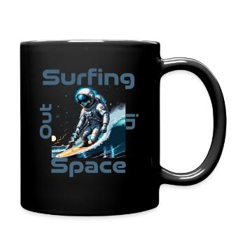 Surfing out in Space - Full Colour Mug - black - Right