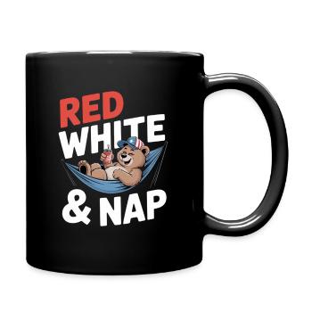4 juillet Papa : Rouge Blanc & Sieste - Mug uni - noir - Droite