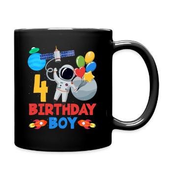 Space Adventure 4 Birthday Boy - Full Colour Mug - black - Right