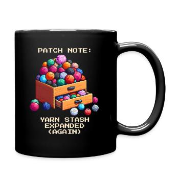 Wollvorrat erweitert | Häkeln Handarbeit Garn DIY - Tasse einfarbig - Schwarz - Rechts