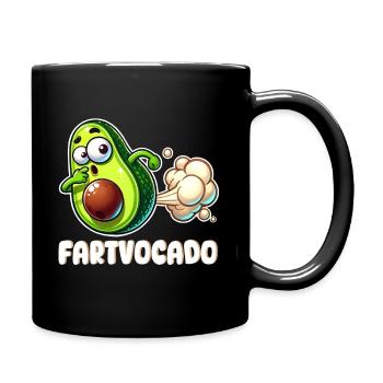 Lustige Avocado Furzen Pupsen Fartvocado - Tasse einfarbig - Schwarz - Rechts