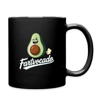 Lustige Avocado Furzen Pupsen Fartvocado - Tasse einfarbig - Schwarz - Rechts