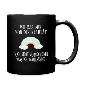 I let myself be inspired by reality - Full Colour Mug - black - Right