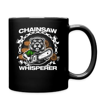 Tronçonneuse chuchoteur bois bûcheron forestier - Mug uni - noir - Droite