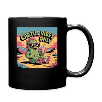 Cactus Vibes Only - Tasse einfarbig - Schwarz - Rechts