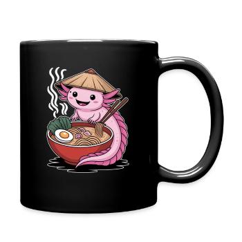 Ramen Axolotl Japanese Style - Full Colour Mug - black - Right