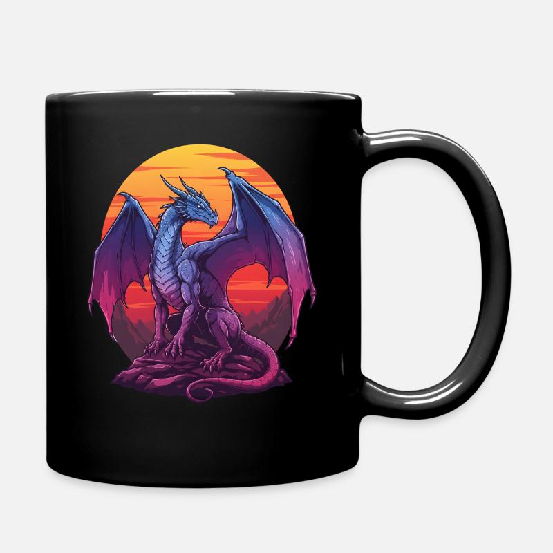 Blue Dragon Sunset - Full Colour Mug - black