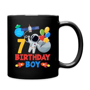 Astronaut 7 Birthday Boy - Full Colour Mug - black - Right