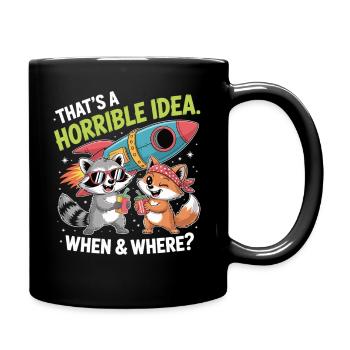Chaosfreunde auf Raketenmission - Tasse einfarbig - Schwarz - Rechts