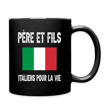 père et fils papa italien italie fêtes des pères - Mug uni - noir - Droite