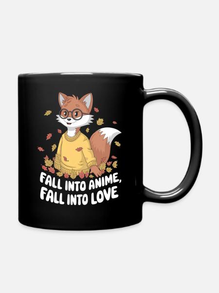 Fall Into Anime Fox Design - Tasse einfarbig - Schwarz