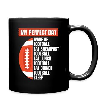 Drôle de football disant Football Day - Mug uni - noir - Droite