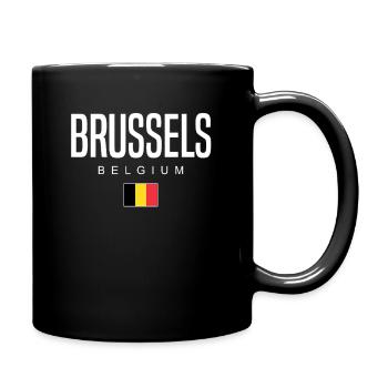 Brüssel Belgien - Tasse einfarbig - Schwarz - Rechts