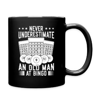 Un joueur de bingo sous-estime un vieil homme Bingo - Mug uni - noir - Droite