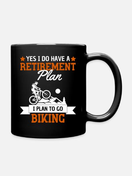 Mountainbike Rentenplan Design - Tasse einfarbig - Schwarz