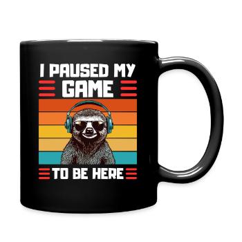 Lustiger Gaming Faultier Zocker Spruch - Tasse einfarbig - Schwarz - Rechts