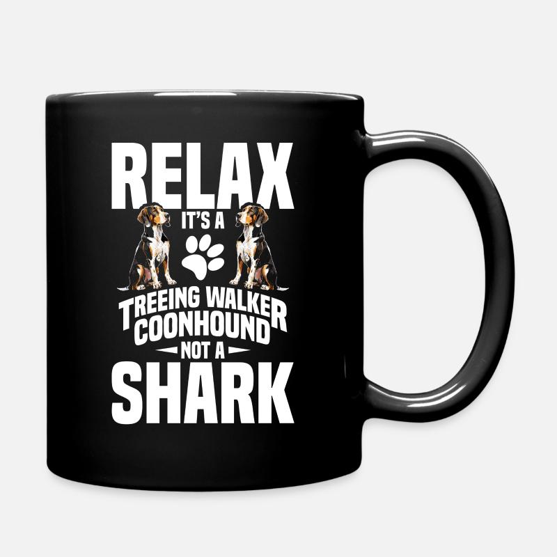 Treeing Walker Coonhound Owner Puppy Relax It ́s - Full Colour Mug - black