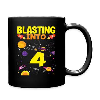 Lancement de la fusée pour son quatrième anniversaire - Mug uni - noir - Droite