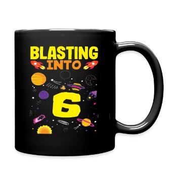 Vol en fusée dans l’univers pour des enfants de six ans - Mug uni - noir - Droite