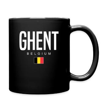 Gent Belgien - Tasse einfarbig - Schwarz - Rechts